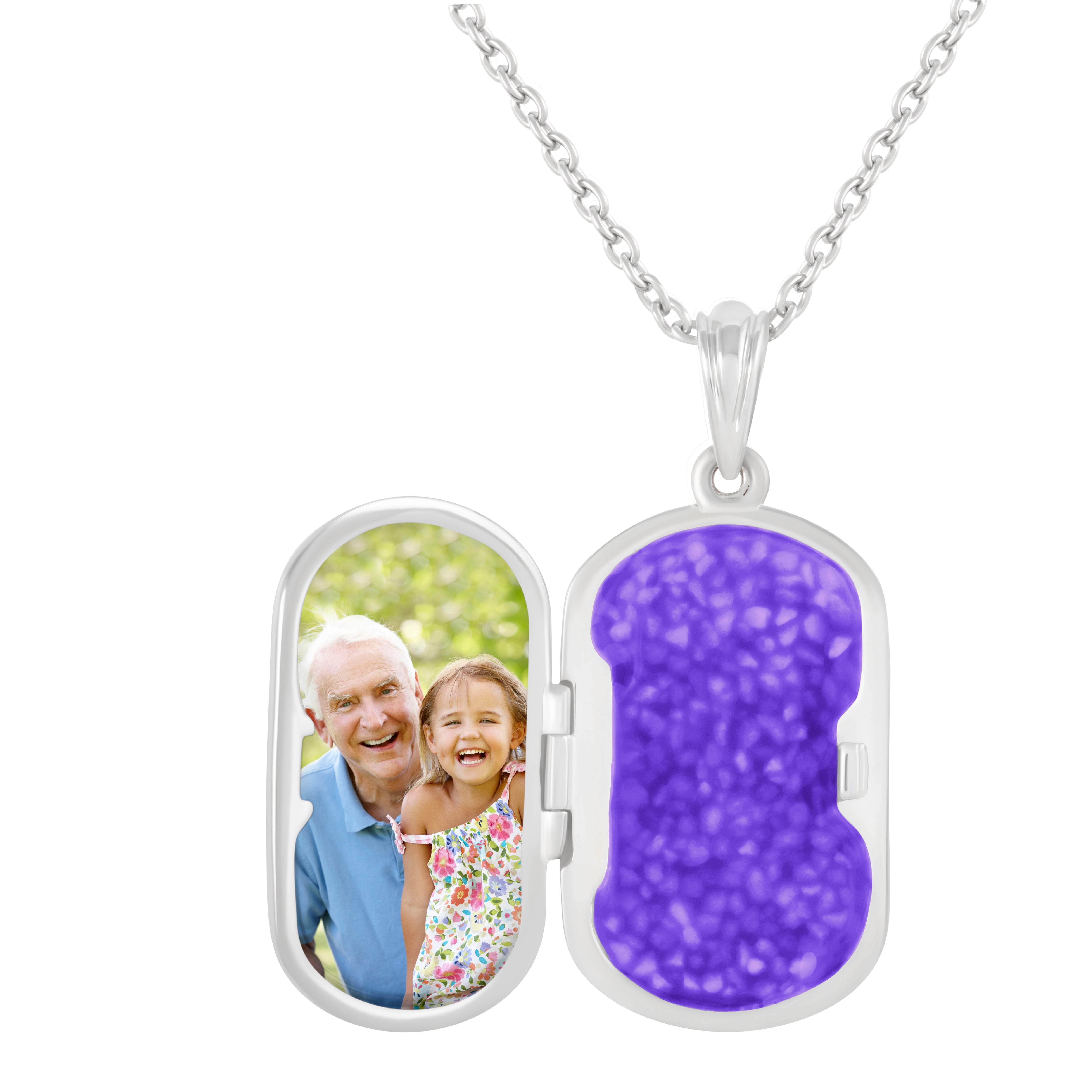 EverWith Large Rounded Rectangle Shaped Sterling Silver Memorial Ashes Locket