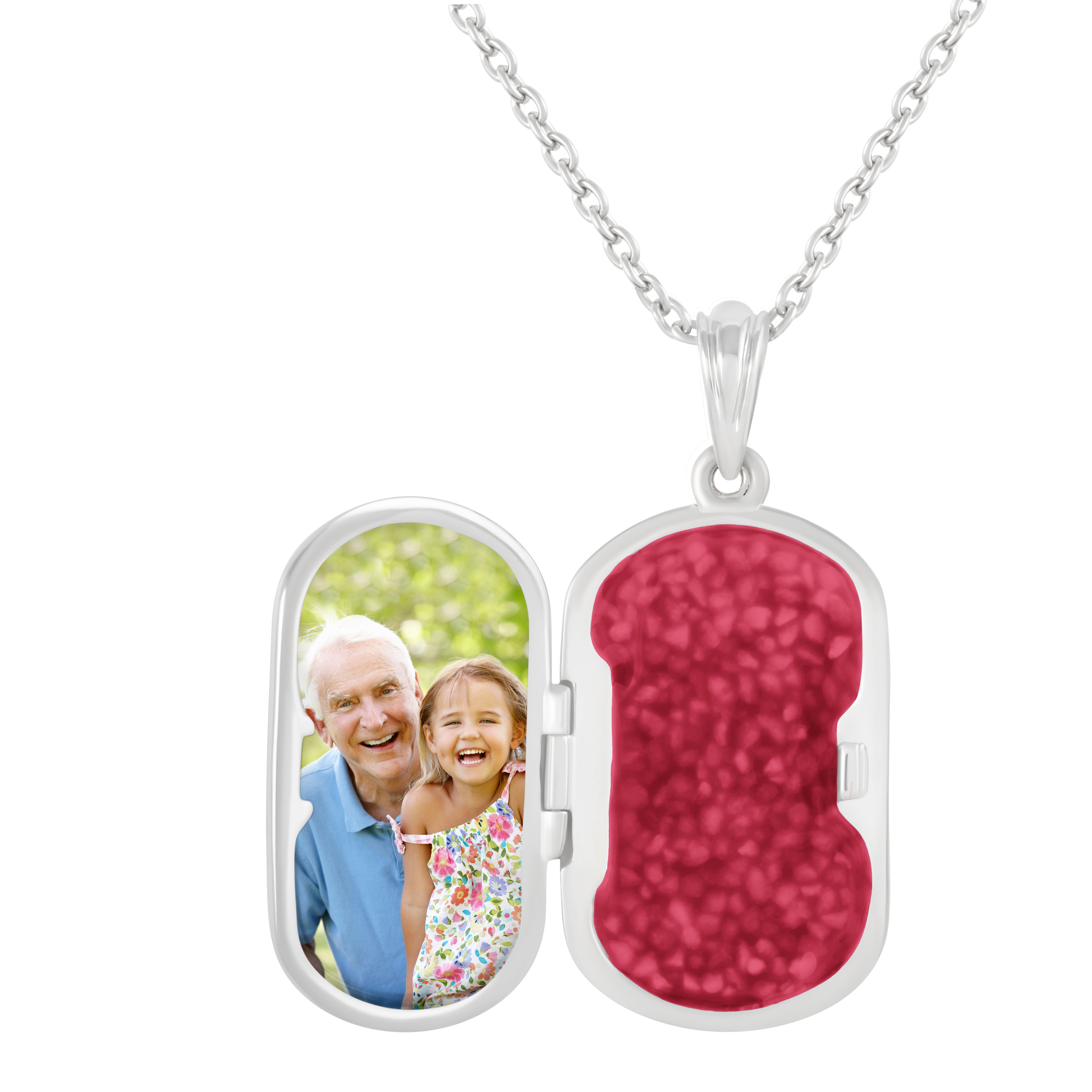 EverWith Large Rounded Rectangle Shaped Sterling Silver Memorial Ashes Locket