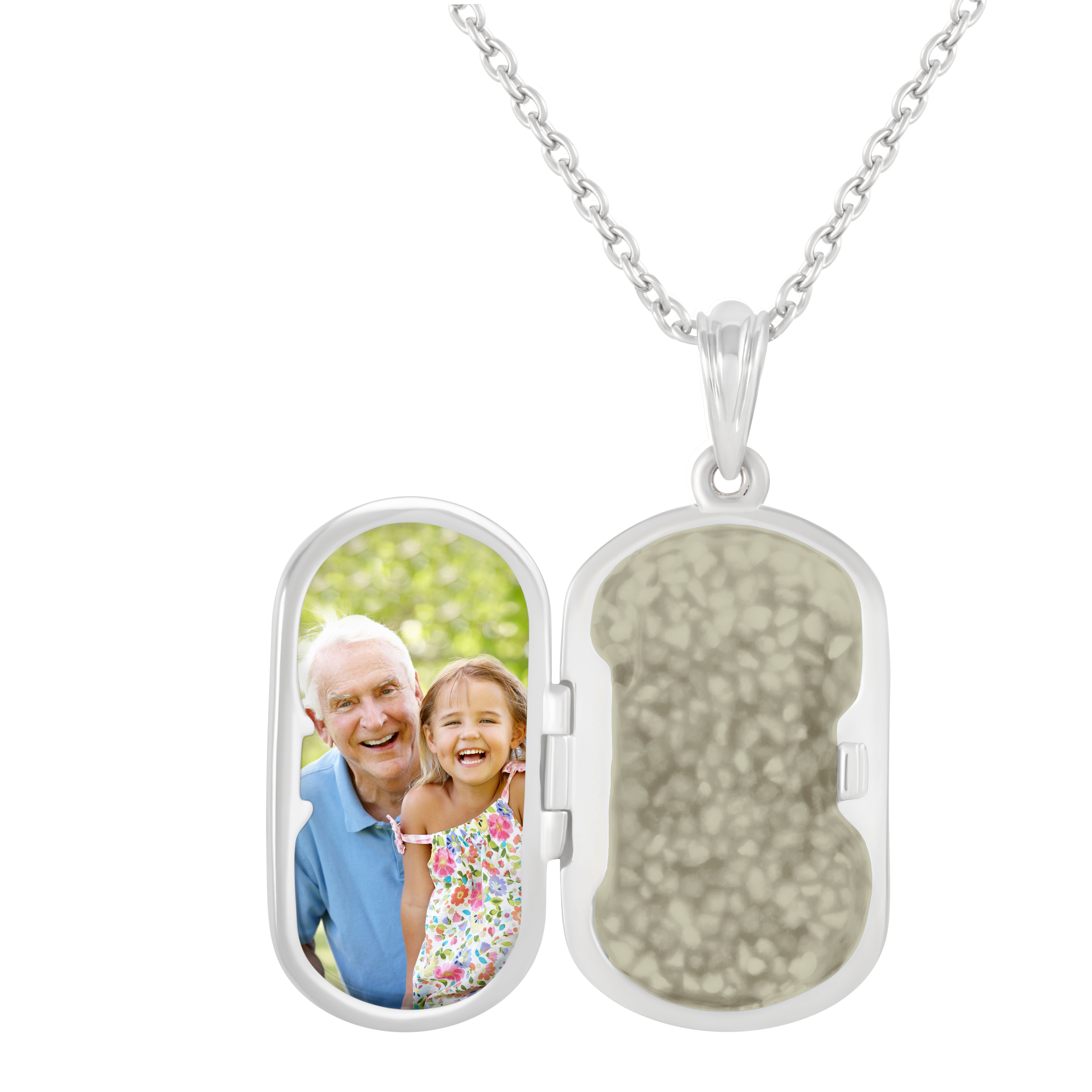 EverWith Large Rounded Rectangle Shaped Sterling Silver Memorial Ashes Locket