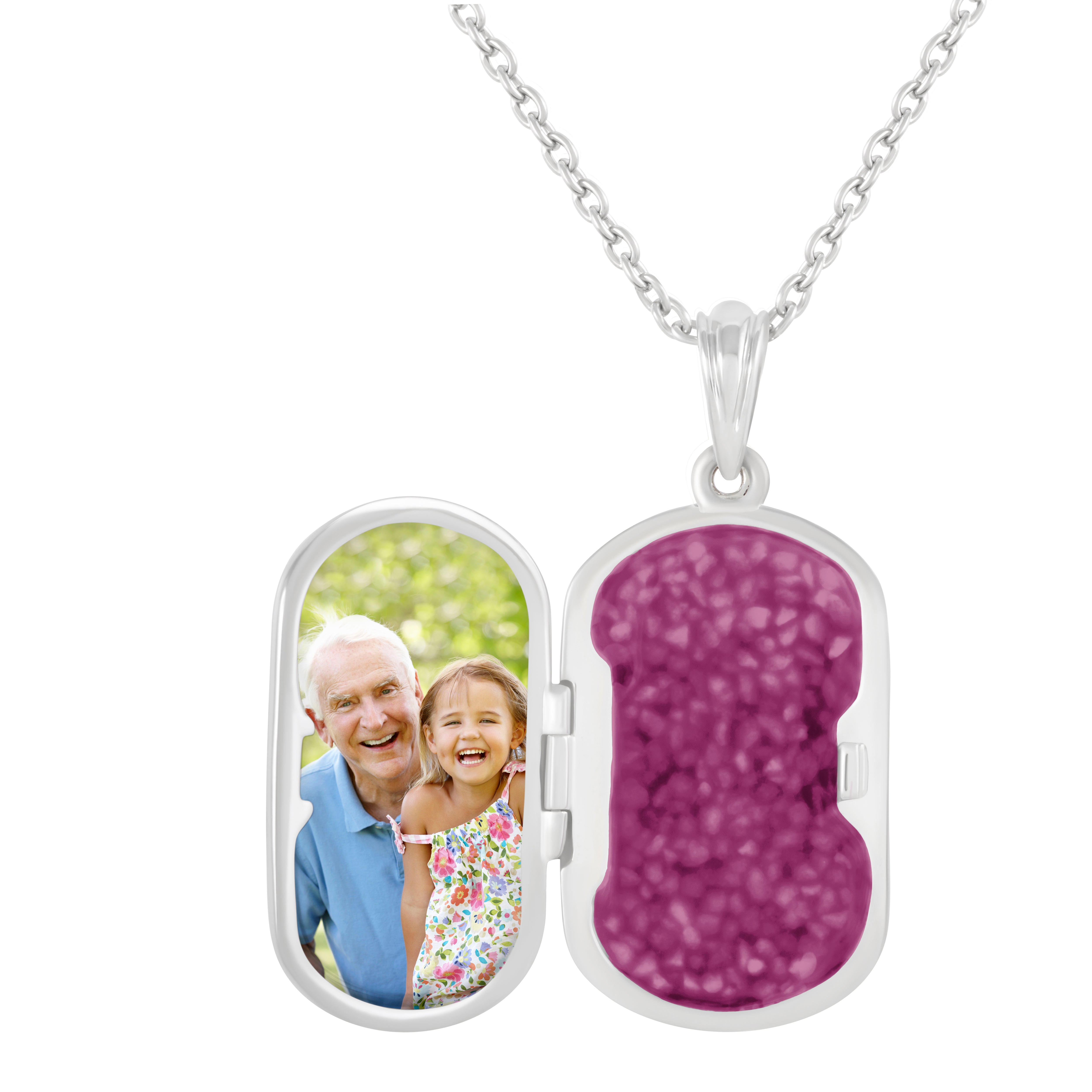 EverWith Large Rounded Rectangle Shaped Sterling Silver Memorial Ashes Locket