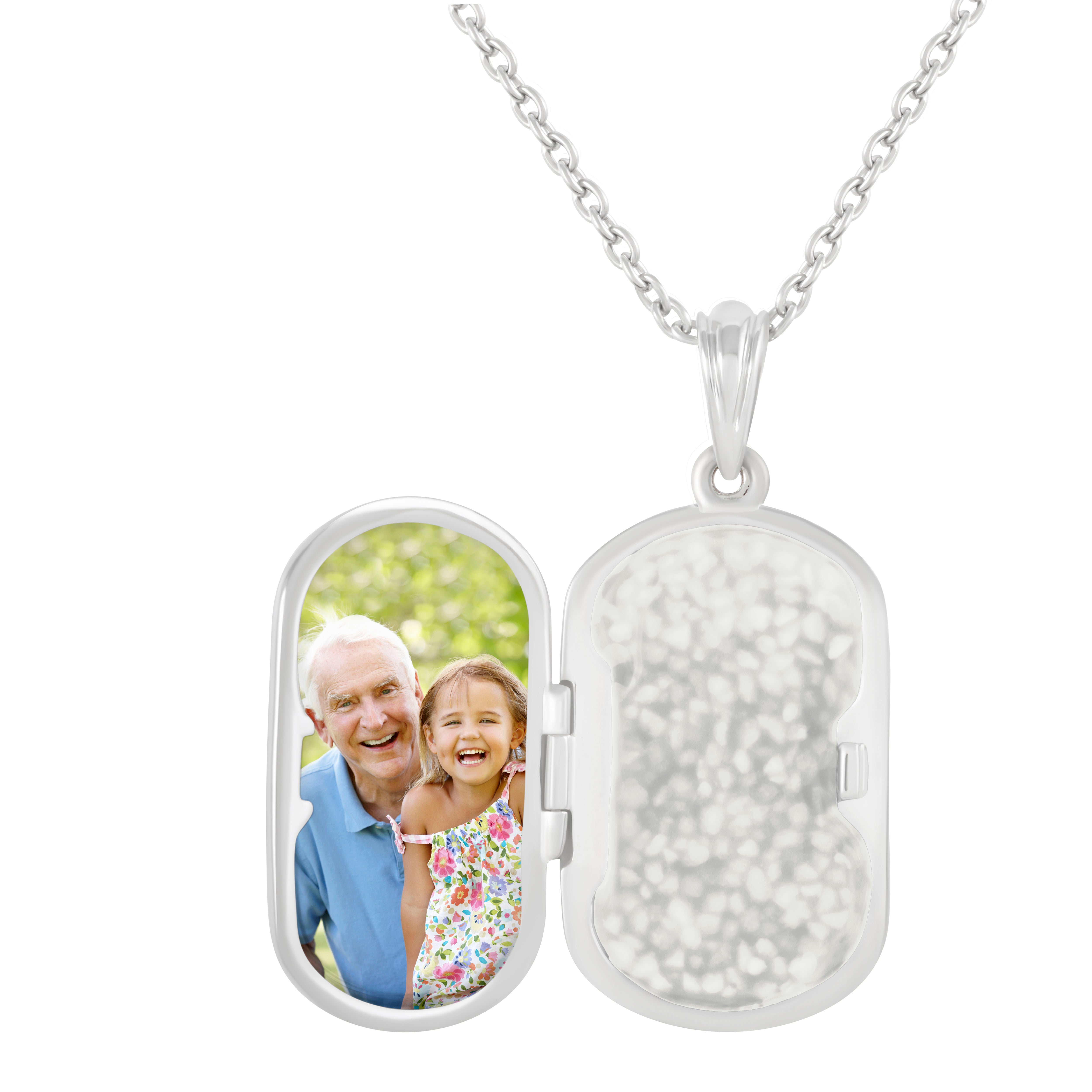 EverWith Large Rounded Rectangle Shaped Sterling Silver Memorial Ashes Locket