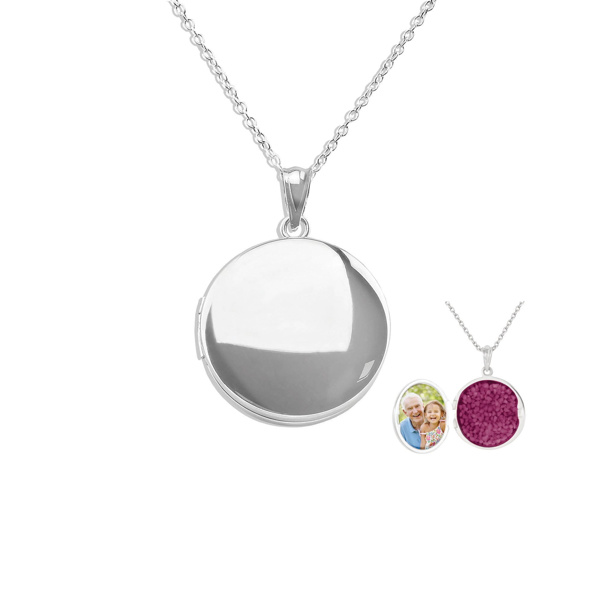 EverWith Circular Shaped Sterling Silver Memorial Ashes Locket