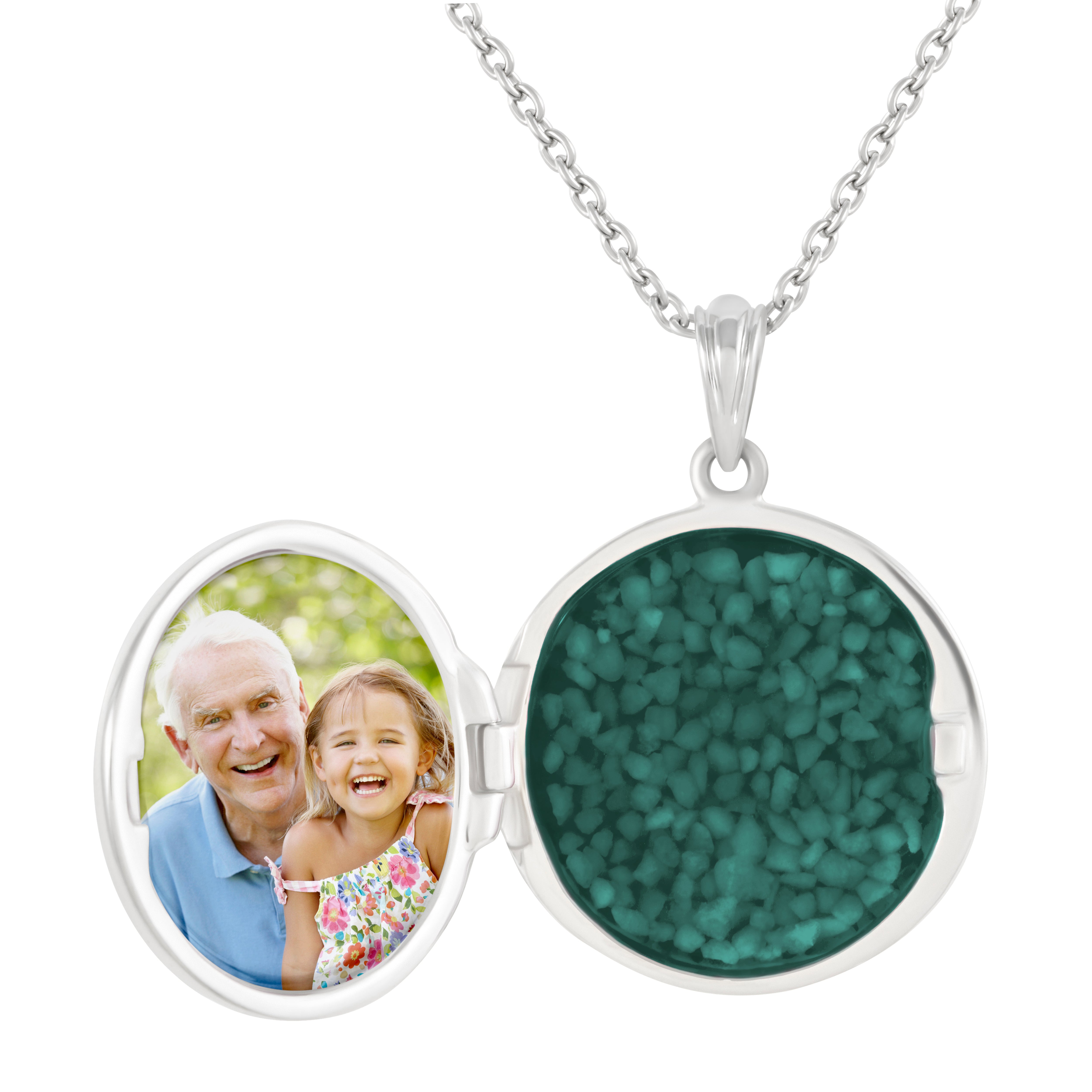 EverWith Circular Shaped Sterling Silver Memorial Ashes Locket
