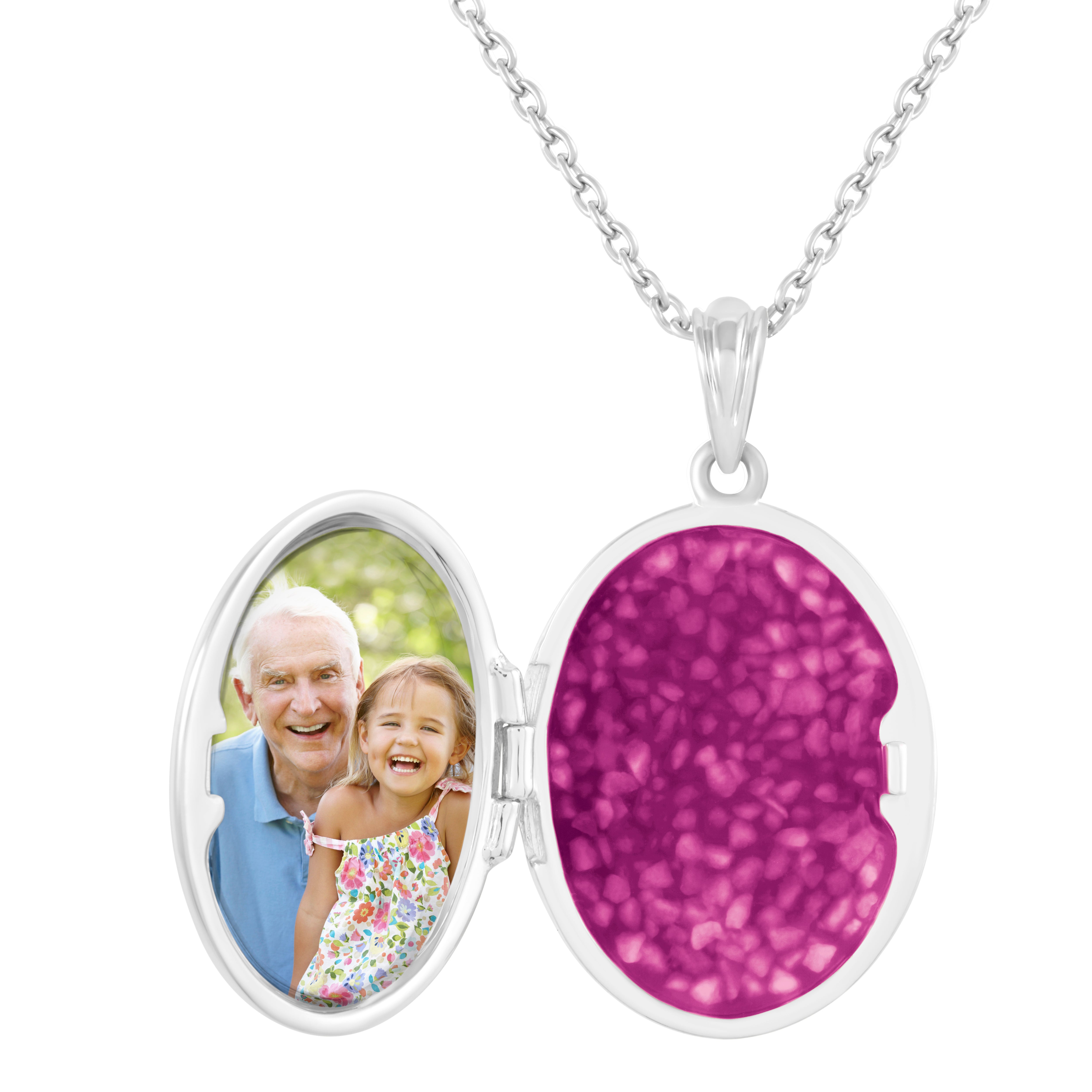 EverWith Shining Star Oval Shaped Sterling Silver Memorial Ashes Locket