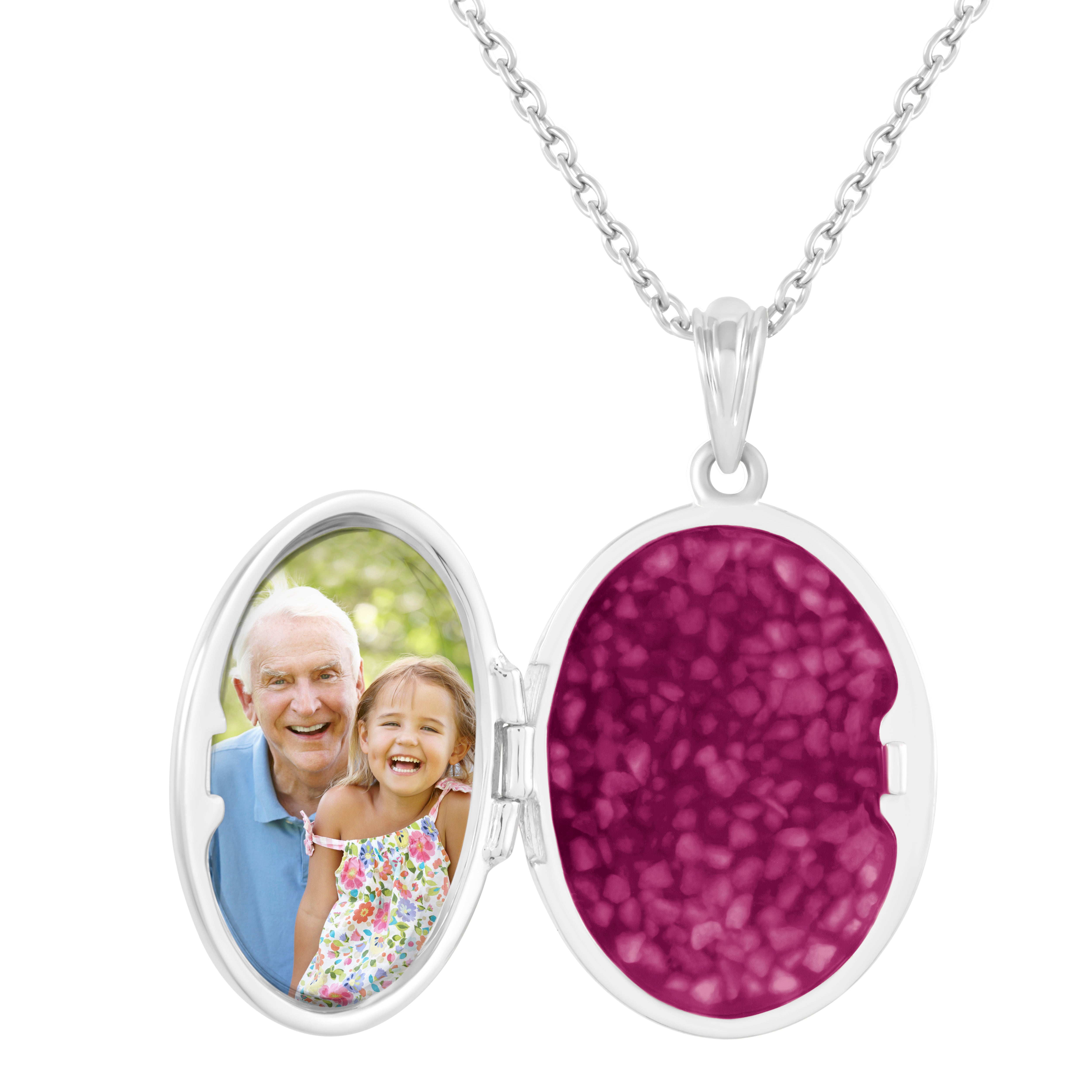 EverWith Shining Star Oval Shaped Sterling Silver Memorial Ashes Locket
