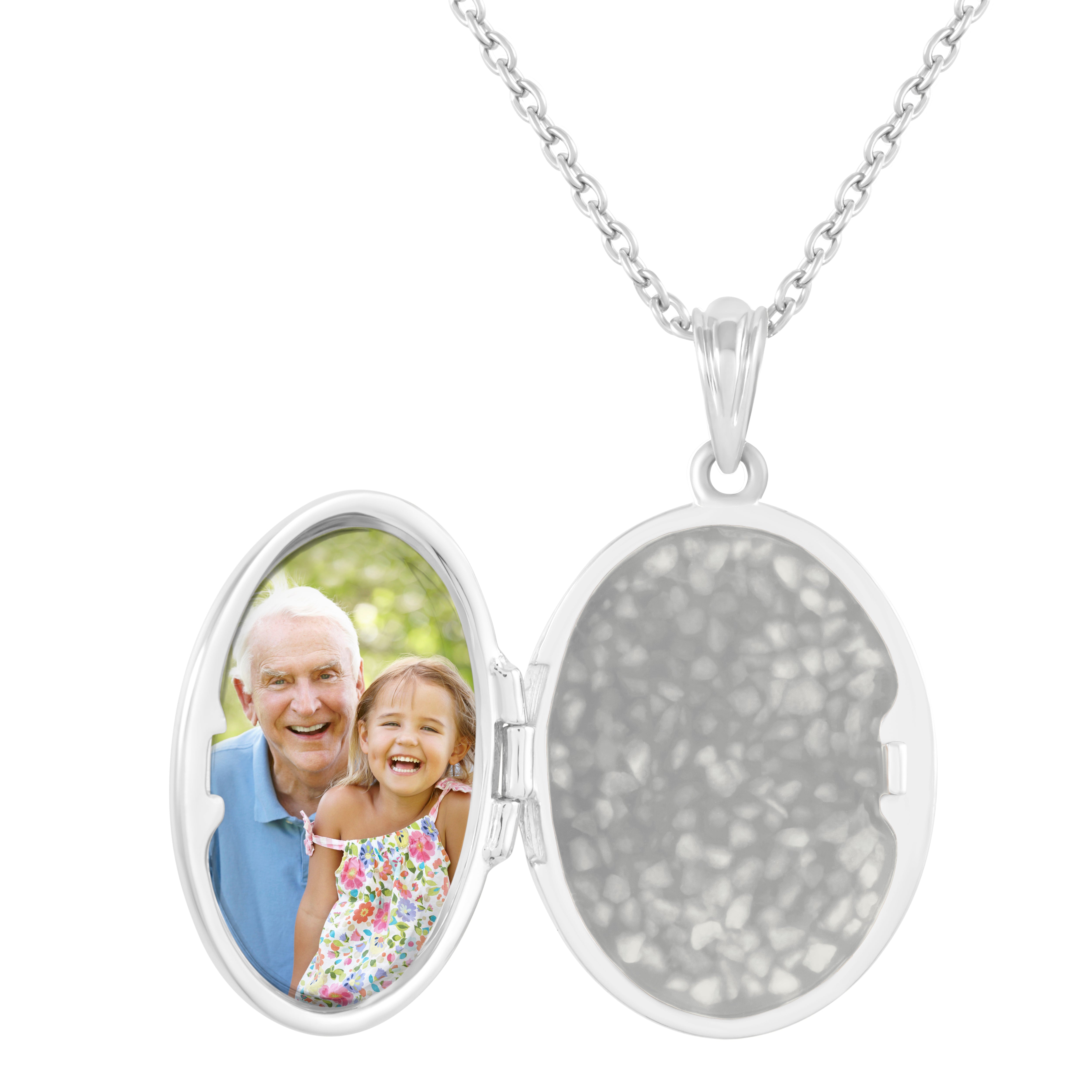 EverWith Shining Star Oval Shaped Sterling Silver Memorial Ashes Locket