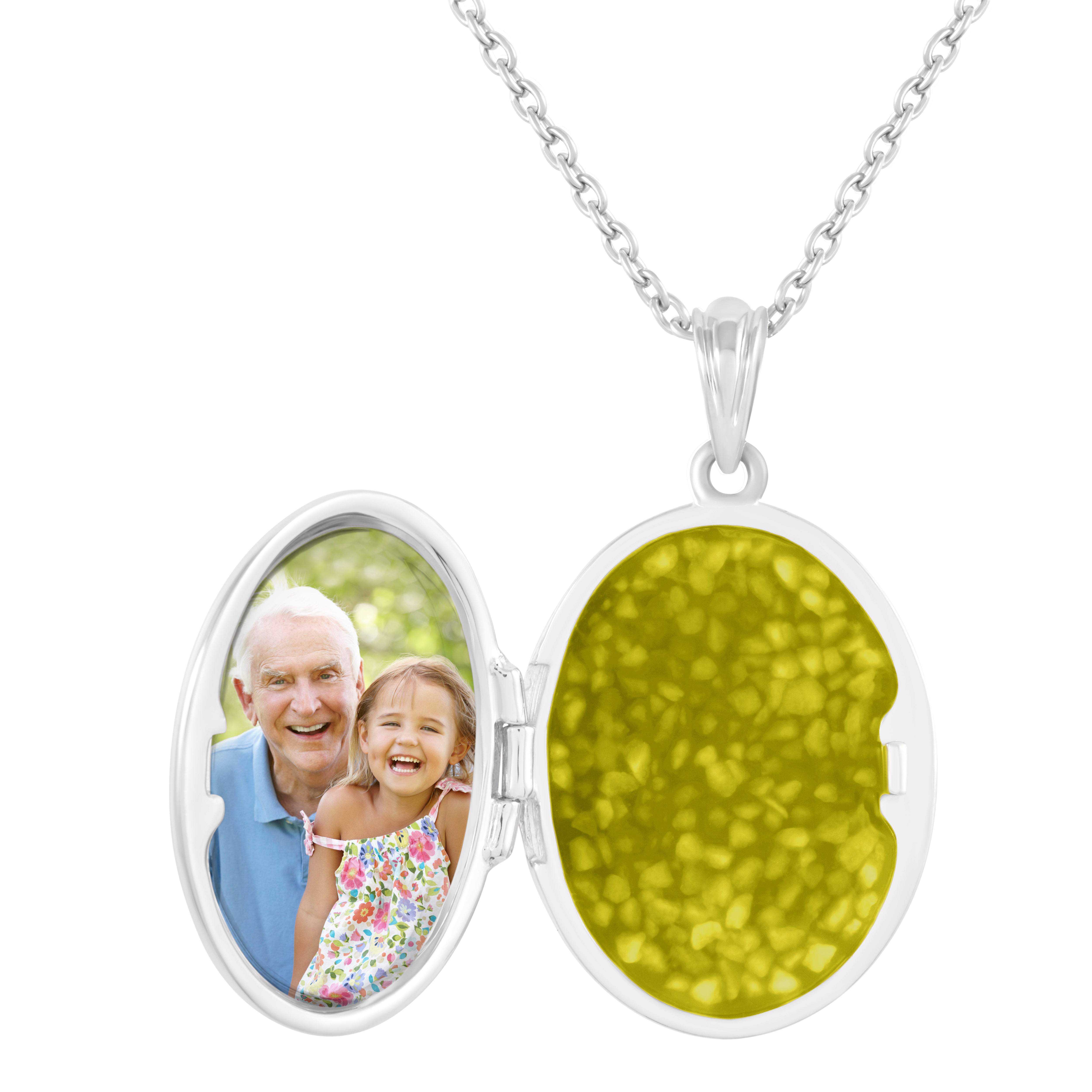 EverWith Shining Star Oval Shaped Sterling Silver Memorial Ashes Locket