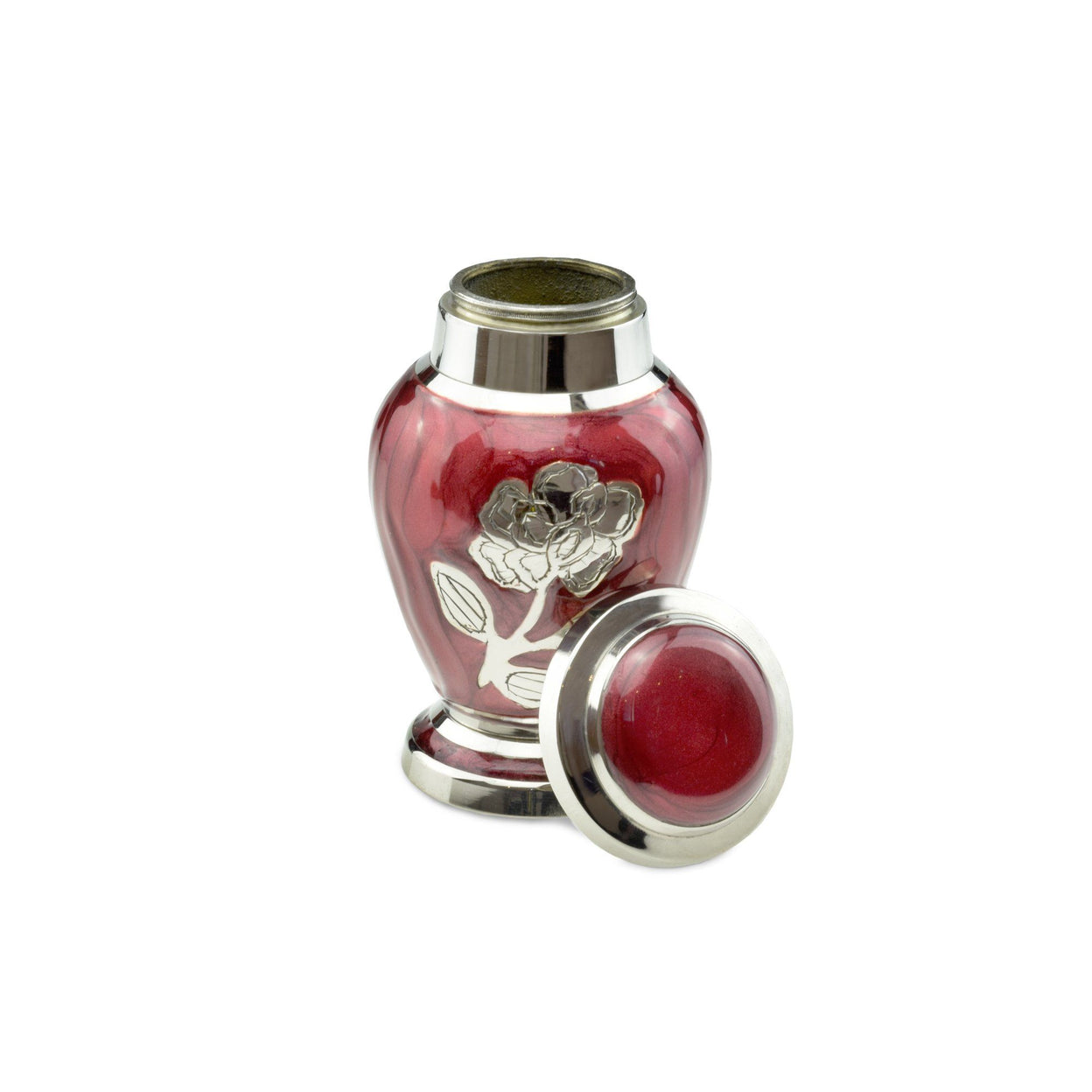 Load image into Gallery viewer, Bloom Brass Adult Keepsake / Miniature Cremation Urn in Red - EverWith Memorial Jewellery - Trade