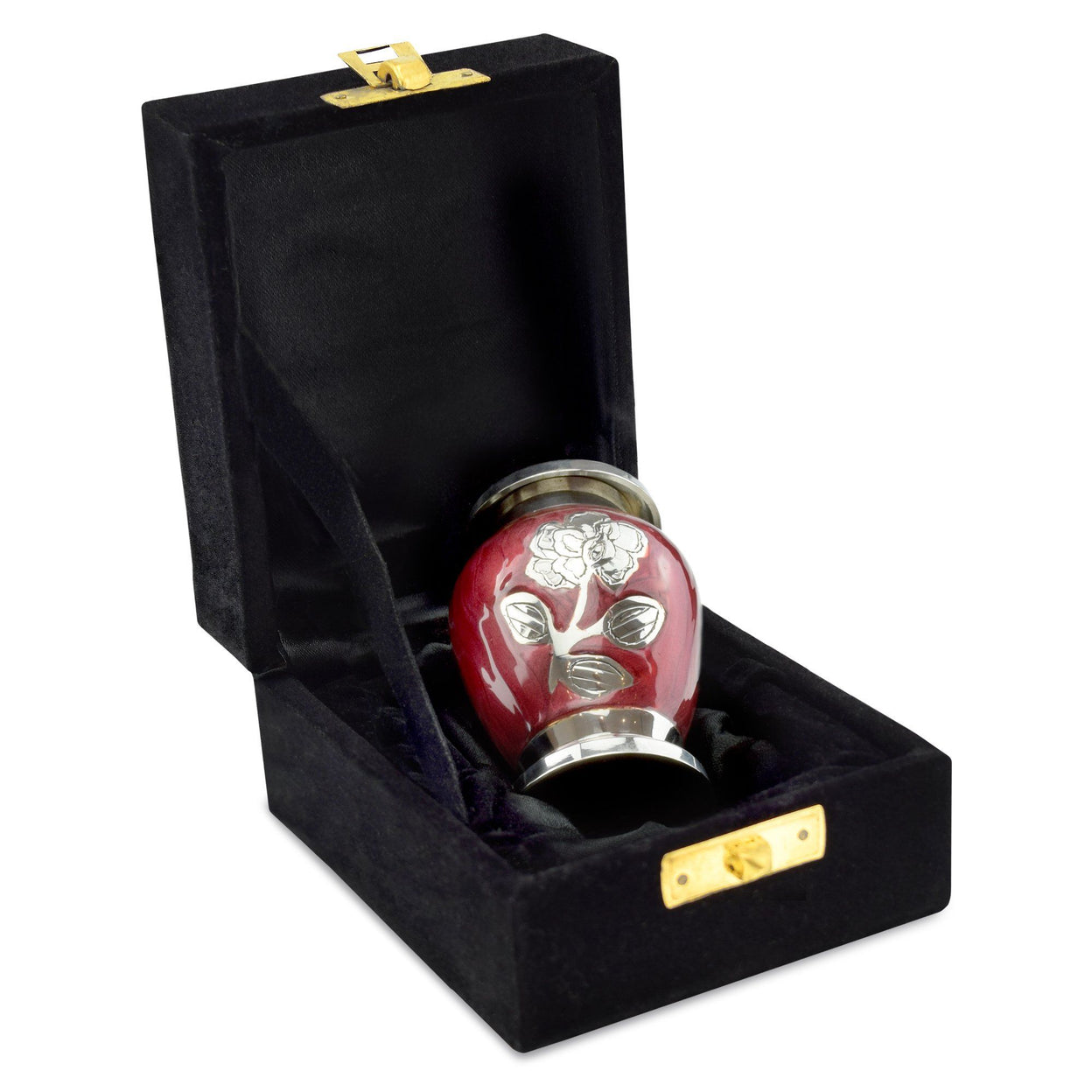 Load image into Gallery viewer, Bloom Brass Adult Keepsake / Miniature Cremation Urn in Red - EverWith Memorial Jewellery - Trade