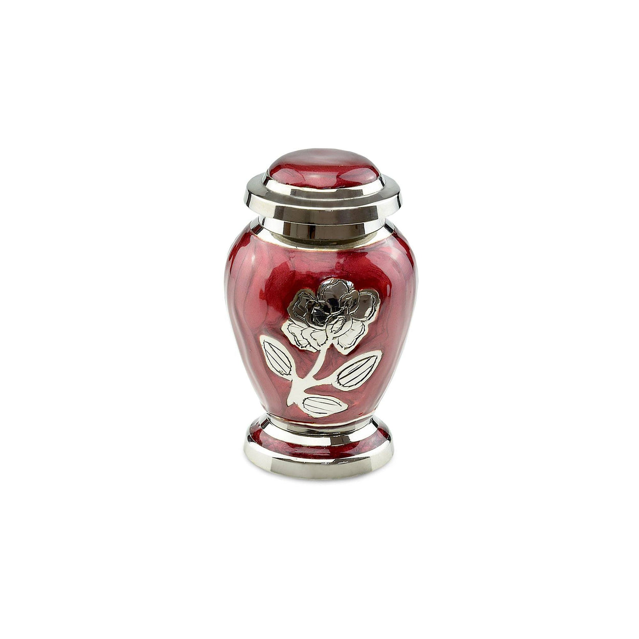 Load image into Gallery viewer, Bloom Brass Adult Keepsake / Miniature Cremation Urn in Red - EverWith Memorial Jewellery - Trade