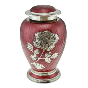 Bloom Red Patterned With Rose Adult Cremation Urn for Ashes - EverWith Memorial Jewellery - Trade