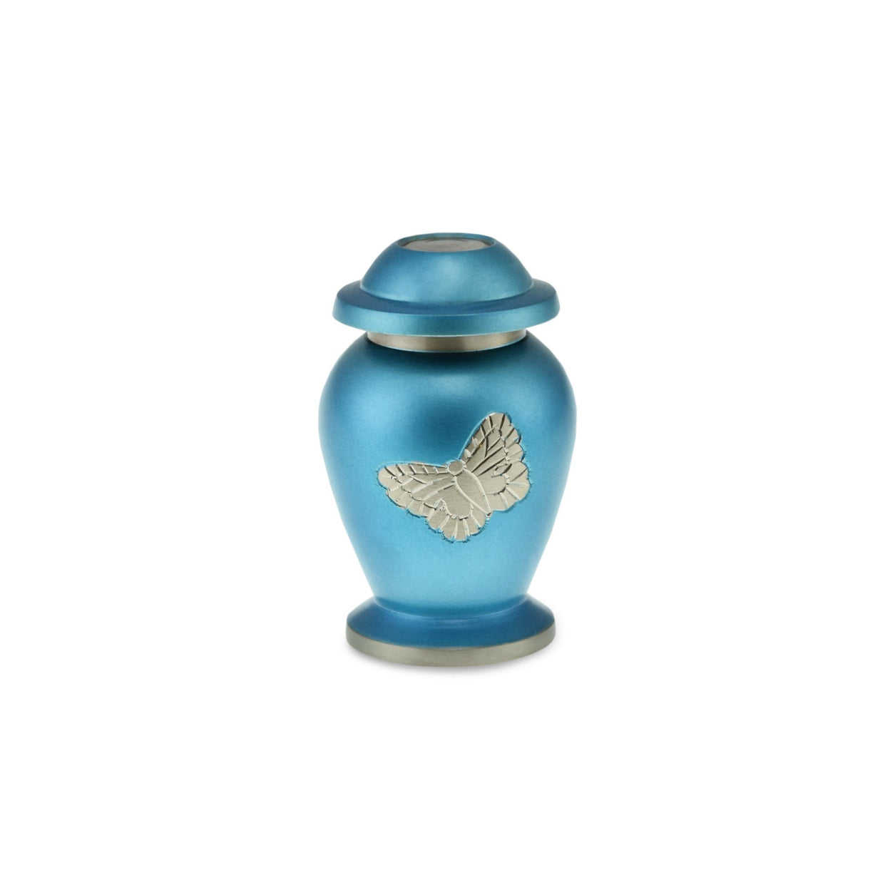 Load image into Gallery viewer, Butterfly Brass Adult Keepsake / Miniature Cremation Urn in Blue - EverWith Memorial Jewellery - Trade