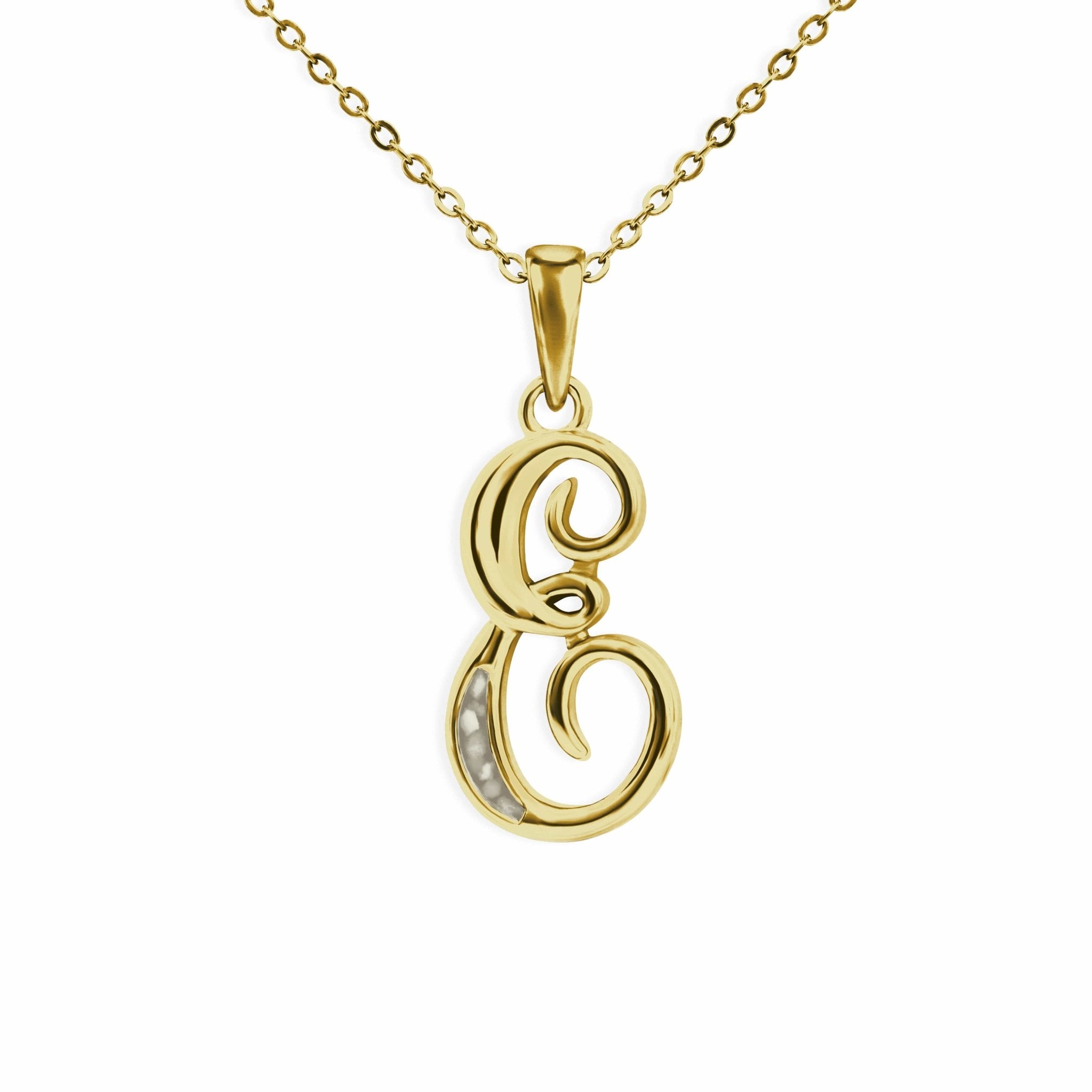 EverWith Alphabet Memorial Ashes Pendant - Letter E - EverWith Memorial Jewellery - Trade