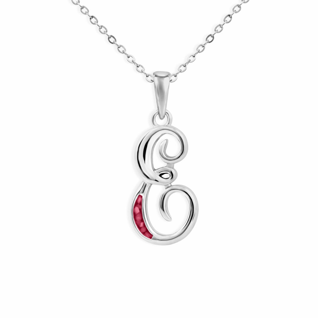 EverWith Alphabet Memorial Ashes Pendant - Letter E - EverWith Memorial Jewellery - Trade