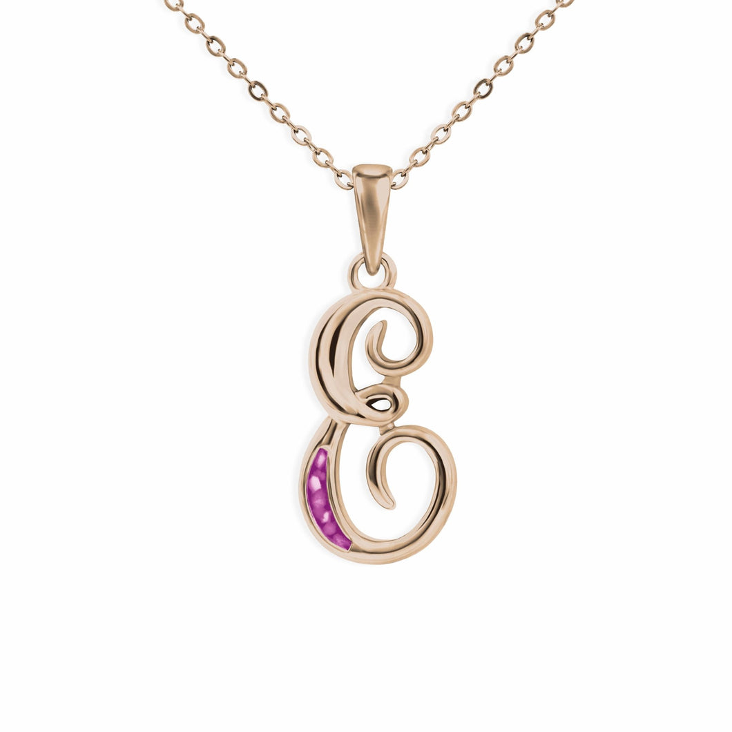 EverWith Alphabet Memorial Ashes Pendant - Letter E - EverWith Memorial Jewellery - Trade