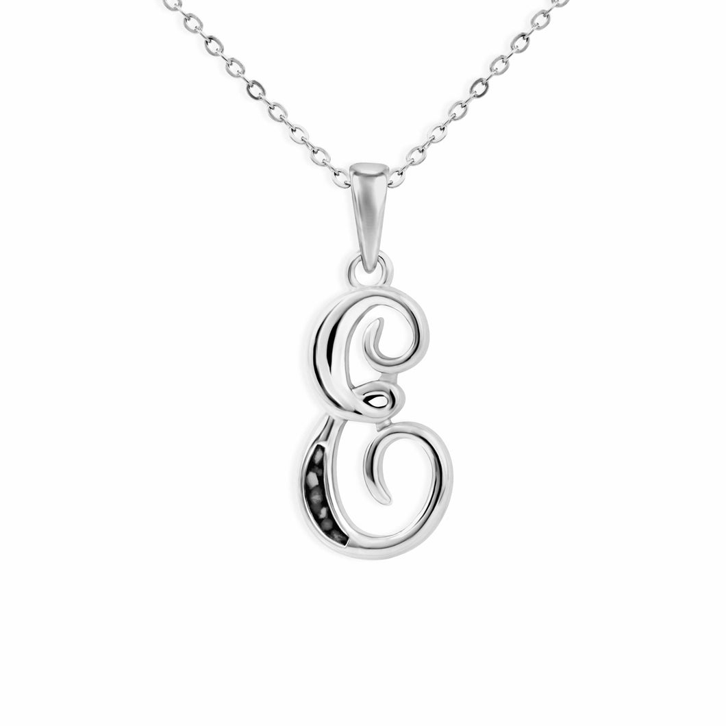 EverWith Alphabet Memorial Ashes Pendant - Letter E - EverWith Memorial Jewellery - Trade