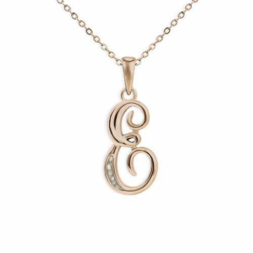 EverWith Alphabet Memorial Ashes Pendant - Letter E - EverWith Memorial Jewellery - Trade