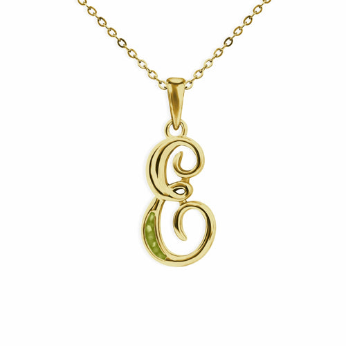 EverWith Alphabet Memorial Ashes Pendant - Letter E - EverWith Memorial Jewellery - Trade