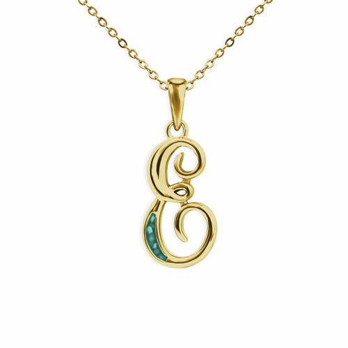 EverWith Alphabet Memorial Ashes Pendant - Letter E - EverWith Memorial Jewellery - Trade