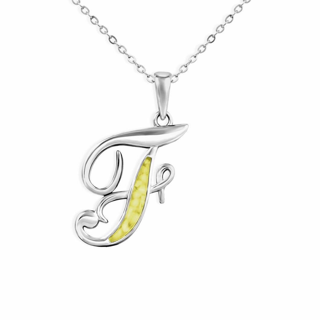 EverWith Alphabet Memorial Ashes Pendant - Letter F - EverWith Memorial Jewellery - Trade