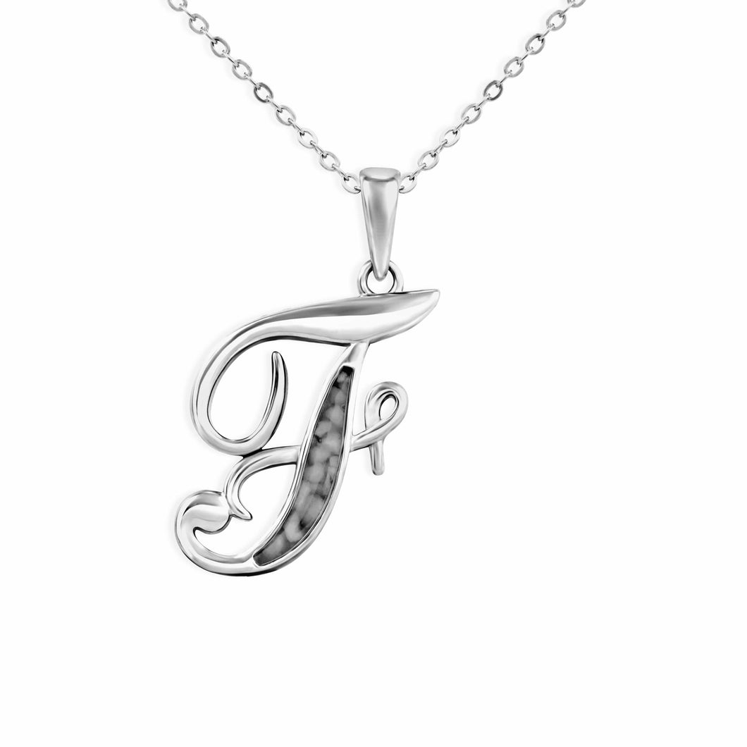 EverWith Alphabet Memorial Ashes Pendant - Letter F - EverWith Memorial Jewellery - Trade