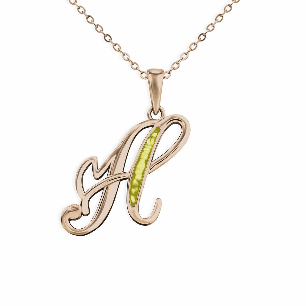 EverWith Alphabet Memorial Ashes Pendant - Letter H - EverWith Memorial Jewellery - Trade