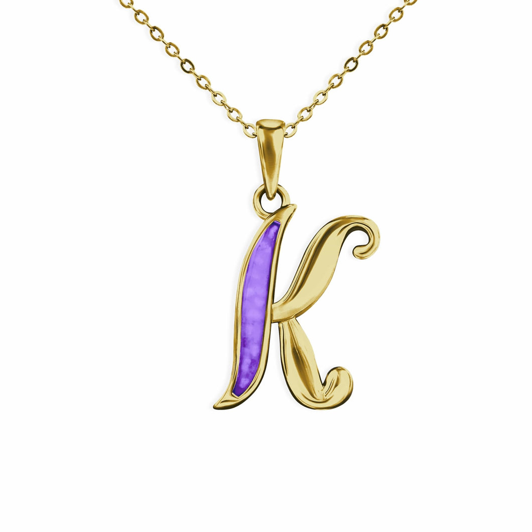 EverWith Alphabet Memorial Ashes Pendant - Letter K - EverWith Memorial Jewellery - Trade