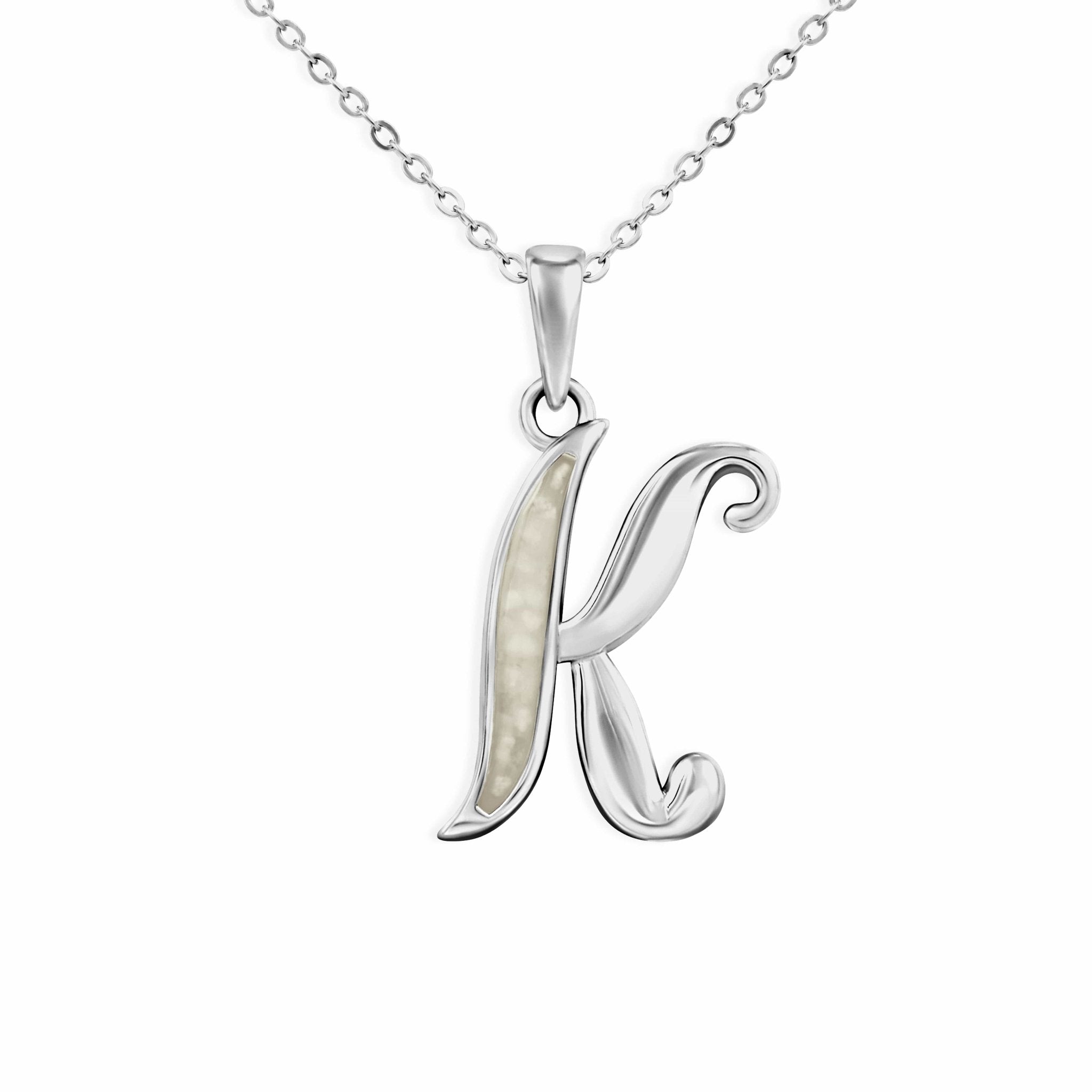 EverWith Alphabet Memorial Ashes Pendant - Letter K - EverWith Memorial Jewellery - Trade