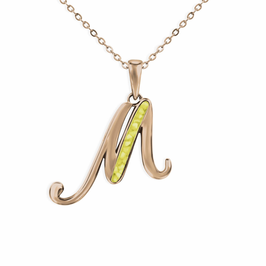 EverWith Alphabet Memorial Ashes Pendant - Letter M - EverWith Memorial Jewellery - Trade