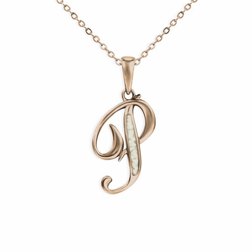 EverWith Alphabet Memorial Ashes Pendant - Letter P - EverWith Memorial Jewellery - Trade