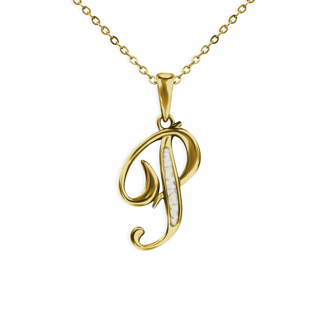 EverWith Alphabet Memorial Ashes Pendant - Letter P - EverWith Memorial Jewellery - Trade