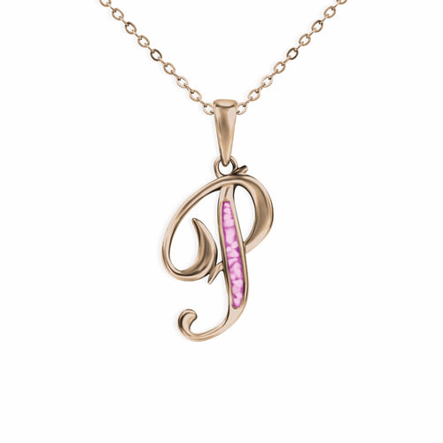 EverWith Alphabet Memorial Ashes Pendant - Letter P - EverWith Memorial Jewellery - Trade