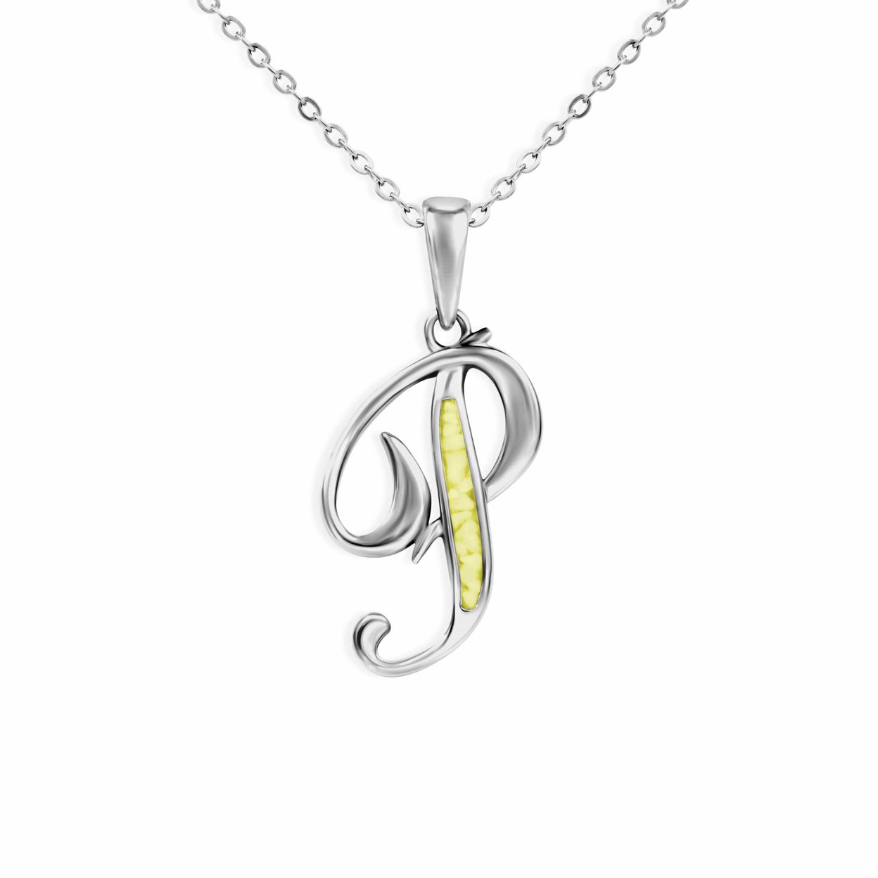 Load image into Gallery viewer, EverWith Alphabet Memorial Ashes Pendant - Letter P - EverWith Memorial Jewellery - Trade