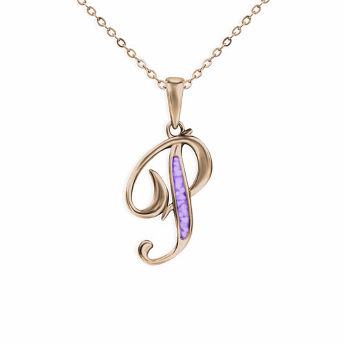 EverWith Alphabet Memorial Ashes Pendant - Letter P - EverWith Memorial Jewellery - Trade