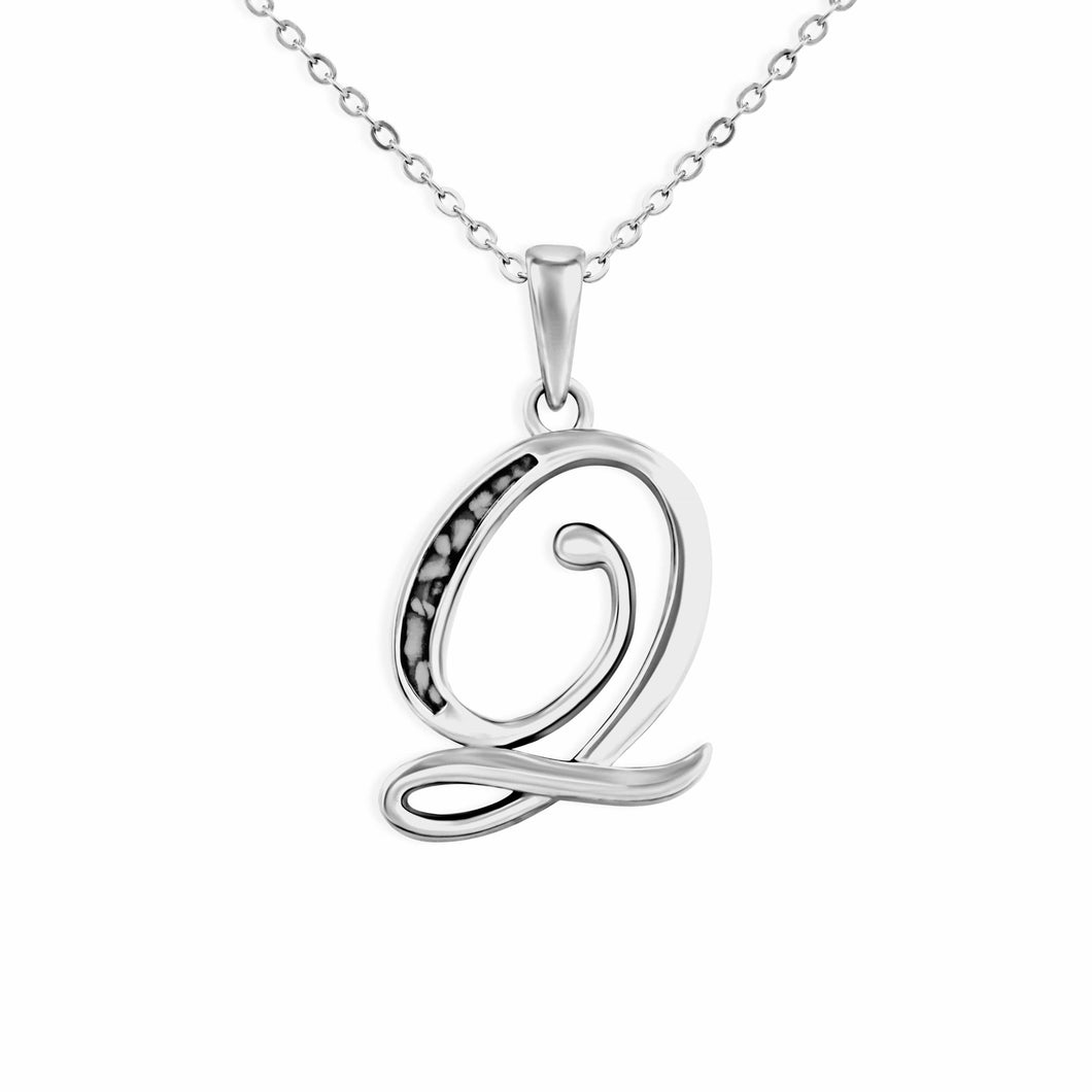 EverWith Alphabet Memorial Ashes Pendant - Letter Q - EverWith Memorial Jewellery - Trade