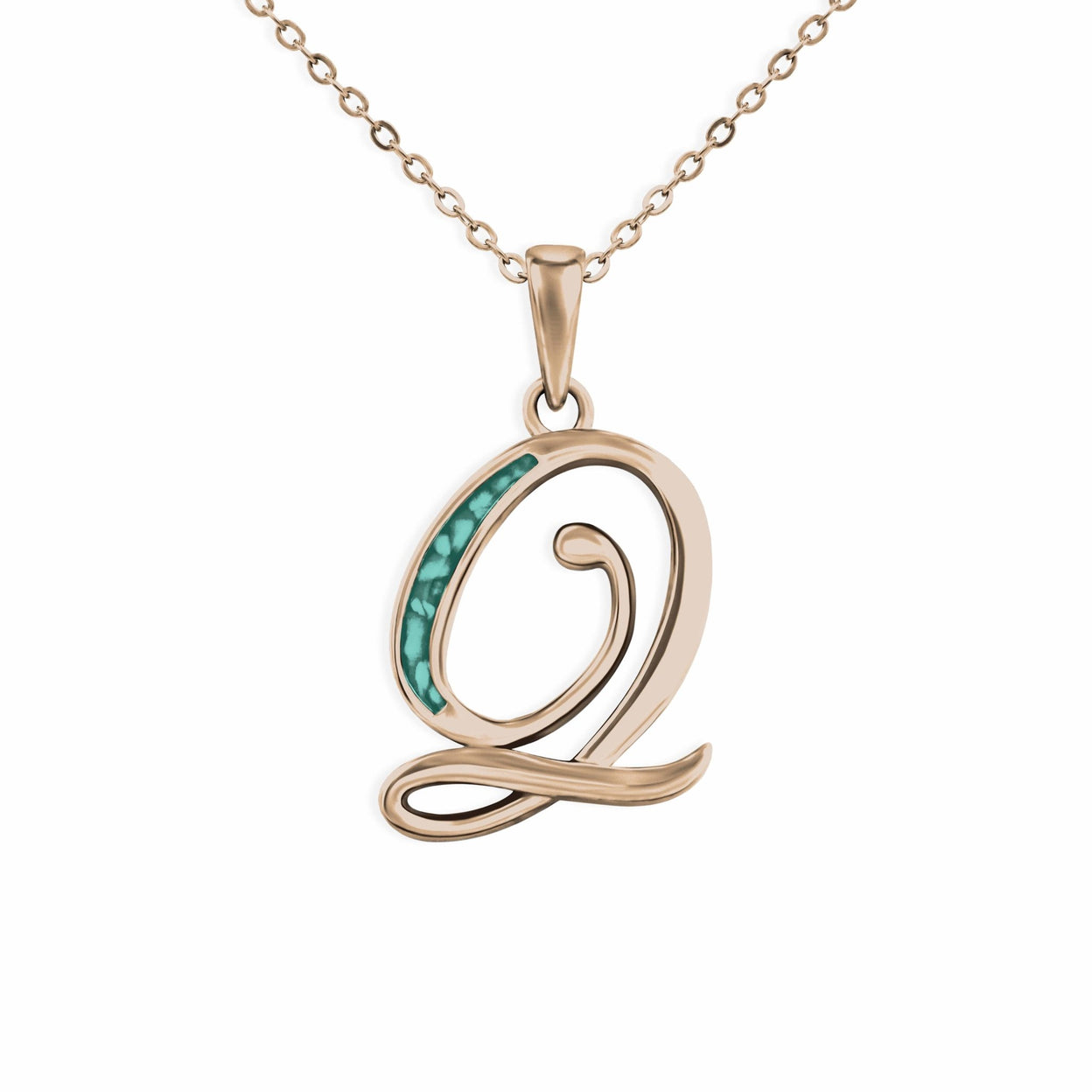 Load image into Gallery viewer, EverWith Alphabet Memorial Ashes Pendant - Letter Q - EverWith Memorial Jewellery - Trade