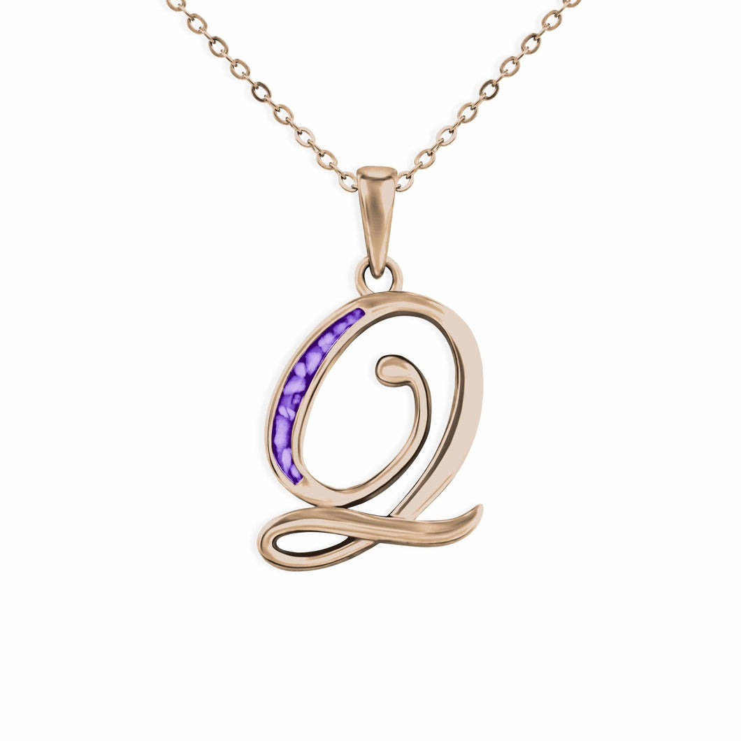 EverWith Alphabet Memorial Ashes Pendant - Letter Q - EverWith Memorial Jewellery - Trade