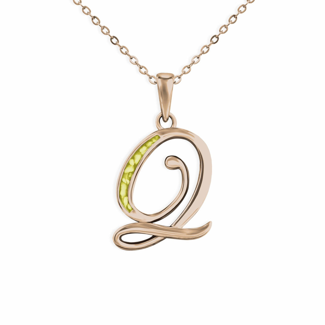 EverWith Alphabet Memorial Ashes Pendant - Letter Q - EverWith Memorial Jewellery - Trade