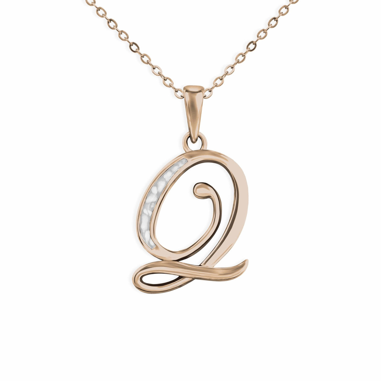 Load image into Gallery viewer, EverWith Alphabet Memorial Ashes Pendant - Letter Q - EverWith Memorial Jewellery - Trade