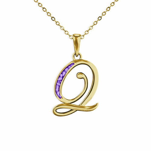 EverWith Alphabet Memorial Ashes Pendant - Letter Q - EverWith Memorial Jewellery - Trade