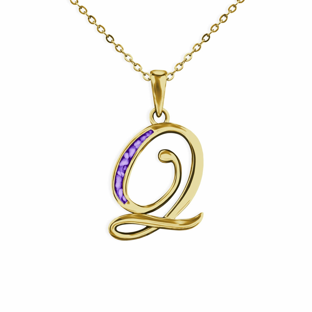 EverWith Alphabet Memorial Ashes Pendant - Letter Q - EverWith Memorial Jewellery - Trade