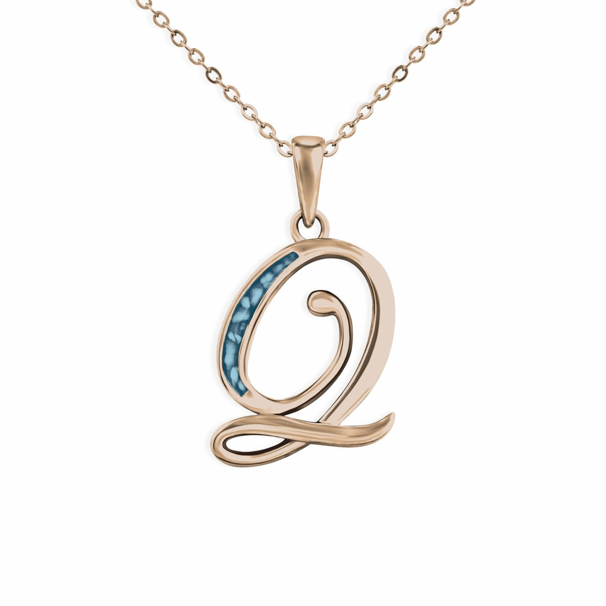 Load image into Gallery viewer, EverWith Alphabet Memorial Ashes Pendant - Letter Q - EverWith Memorial Jewellery - Trade