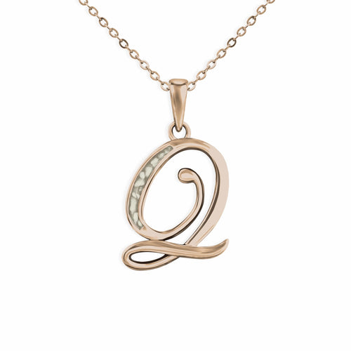 EverWith Alphabet Memorial Ashes Pendant - Letter Q - EverWith Memorial Jewellery - Trade