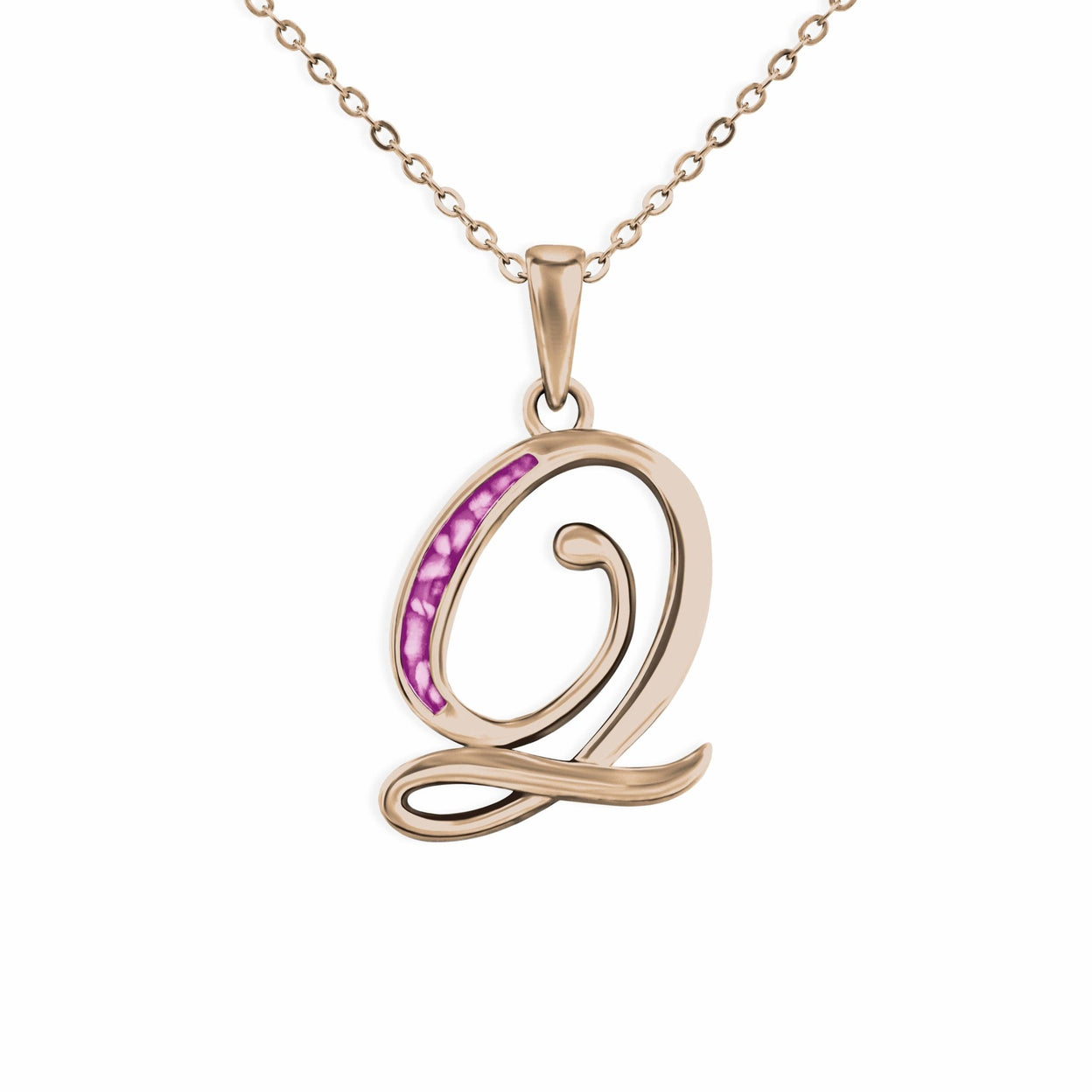 Load image into Gallery viewer, EverWith Alphabet Memorial Ashes Pendant - Letter Q - EverWith Memorial Jewellery - Trade