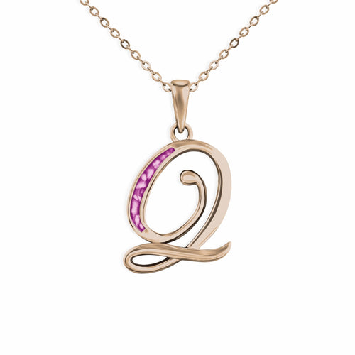 EverWith Alphabet Memorial Ashes Pendant - Letter Q - EverWith Memorial Jewellery - Trade