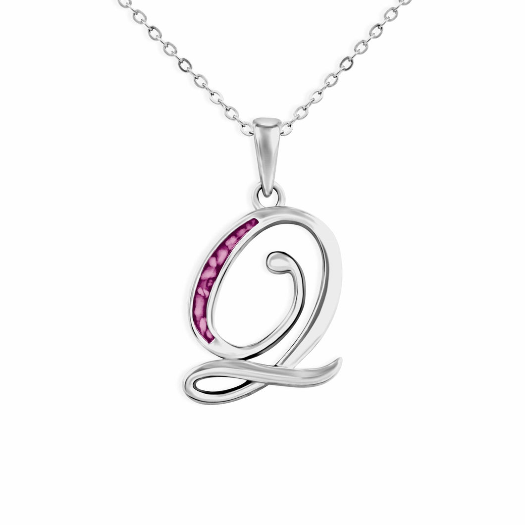 EverWith Alphabet Memorial Ashes Pendant - Letter Q - EverWith Memorial Jewellery - Trade