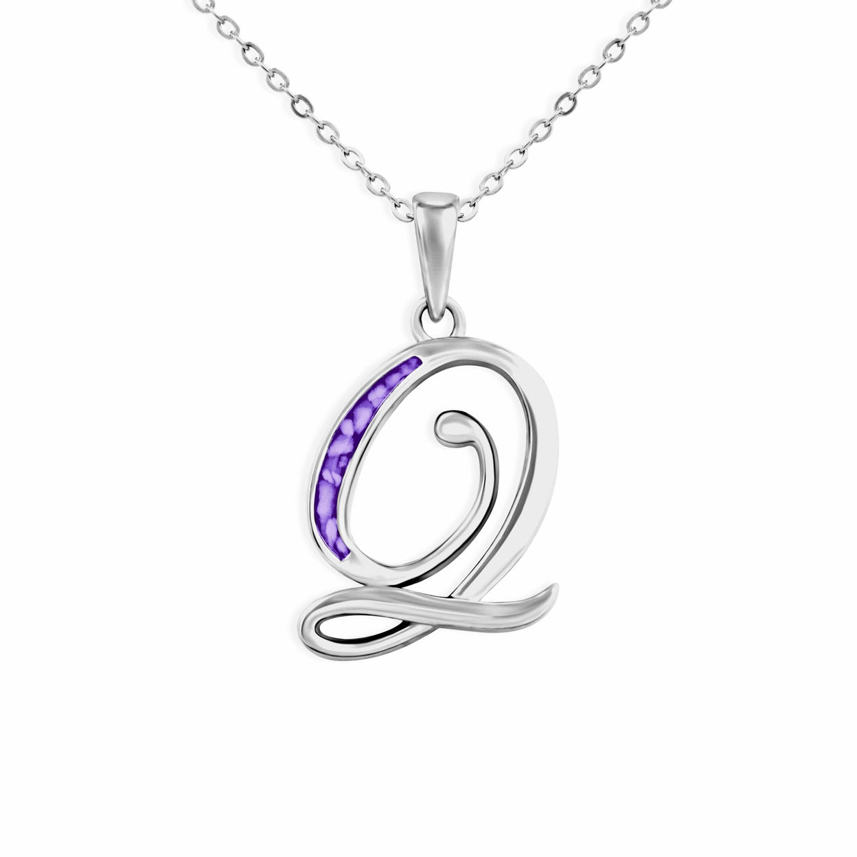 Load image into Gallery viewer, EverWith Alphabet Memorial Ashes Pendant - Letter Q - EverWith Memorial Jewellery - Trade