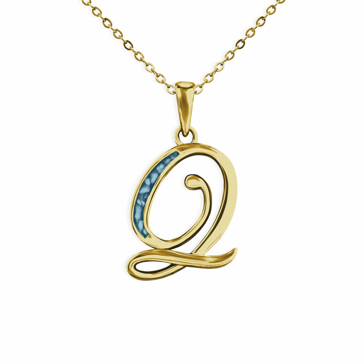 Load image into Gallery viewer, EverWith Alphabet Memorial Ashes Pendant - Letter Q - EverWith Memorial Jewellery - Trade