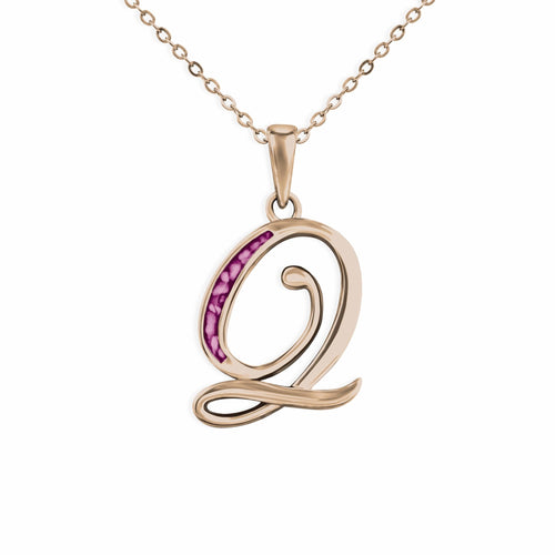 EverWith Alphabet Memorial Ashes Pendant - Letter Q - EverWith Memorial Jewellery - Trade