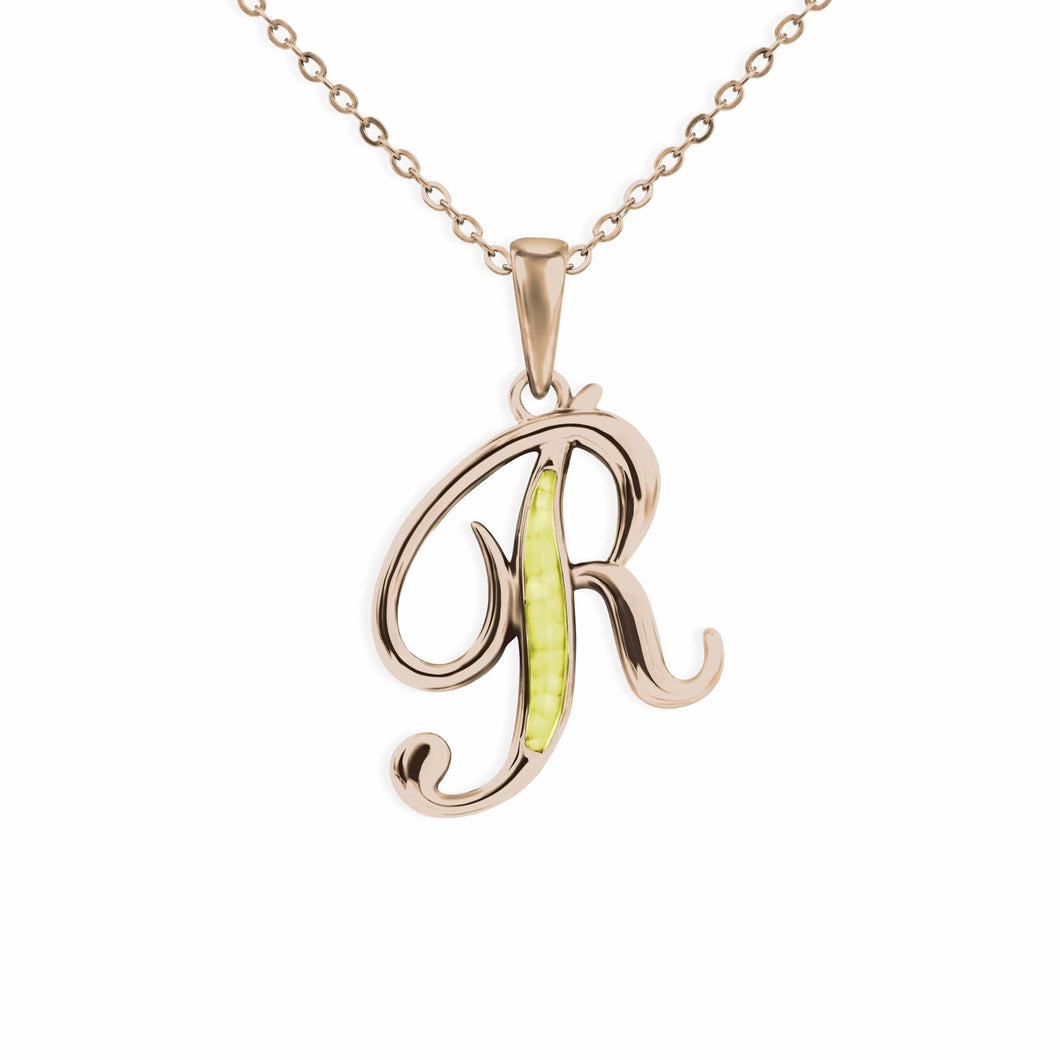 EverWith Alphabet Memorial Ashes Pendant - Letter R - EverWith Memorial Jewellery - Trade